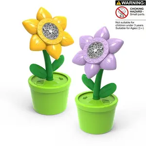 Sunflower Rechargeable Bubble Machine, Sound Light Music, Outdoor Toy, Electric Bubbles, Camping Party Gift, Includes 50ML Bubble Liquid