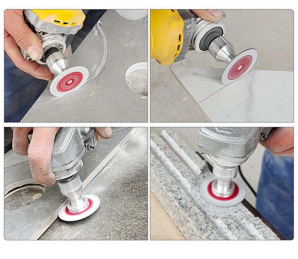 LOZLIN 3PCS 2" Diamond Saw Blades 5/8-11 Detachable Flange for Angle Grinders Cutting Engraving Stone Tile Metal Mini Grinding Discs  Durable Tools