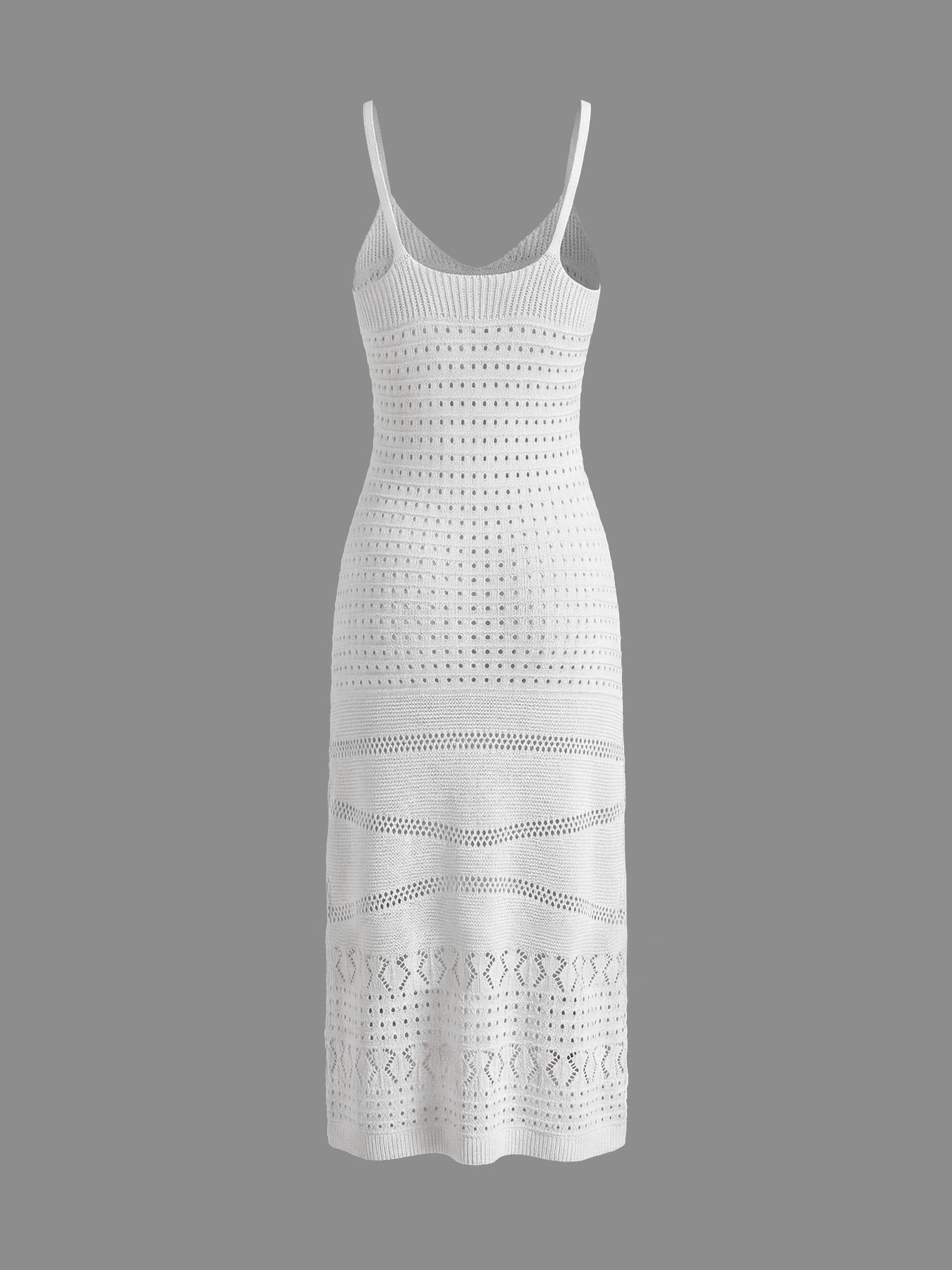 Women's Elegant V-Neck Sleeveless Spaghetti Strap Long Dress, Casual Chic Summer Fashion, Split Thigh Design, Plain Pattern, Fitted Beachwear