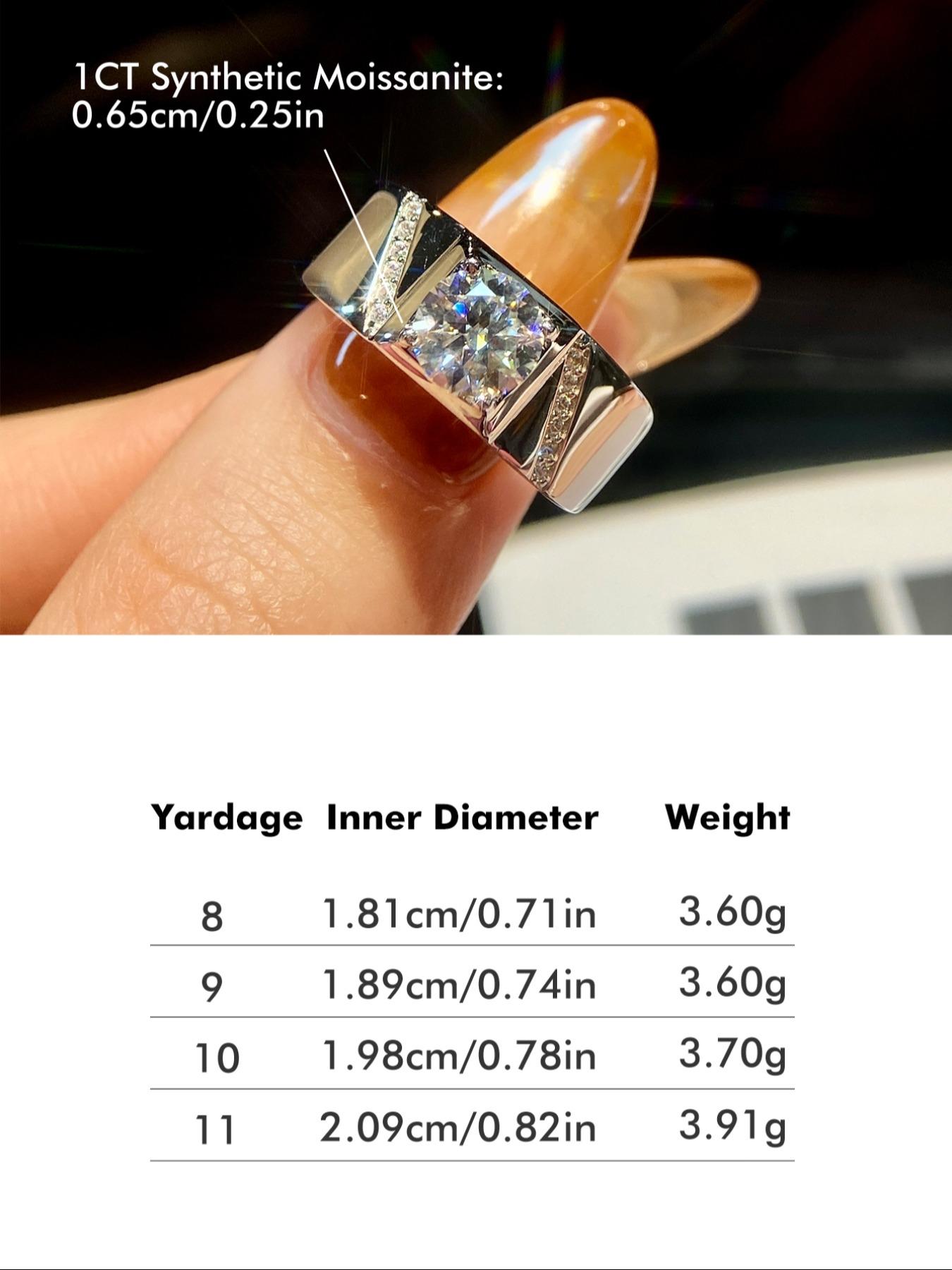S925 Sterling Silver Synthetic Moissanite Ring, Simple Atmosphere Ring for Men, Eternal Promise Wedding Engagement Ring, Fine Jewelry Anniversary Gift, Engagement Wedding Rings