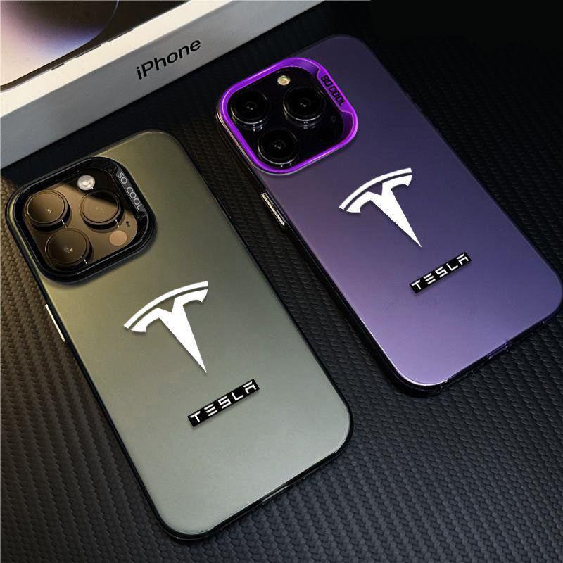 Fashion Sports Super Cool Car Tesla Logo Phone Case for IPhone 17 16 11 12 13 14 Pro 15 Pro Max Plus XS MAX Christmas Gift