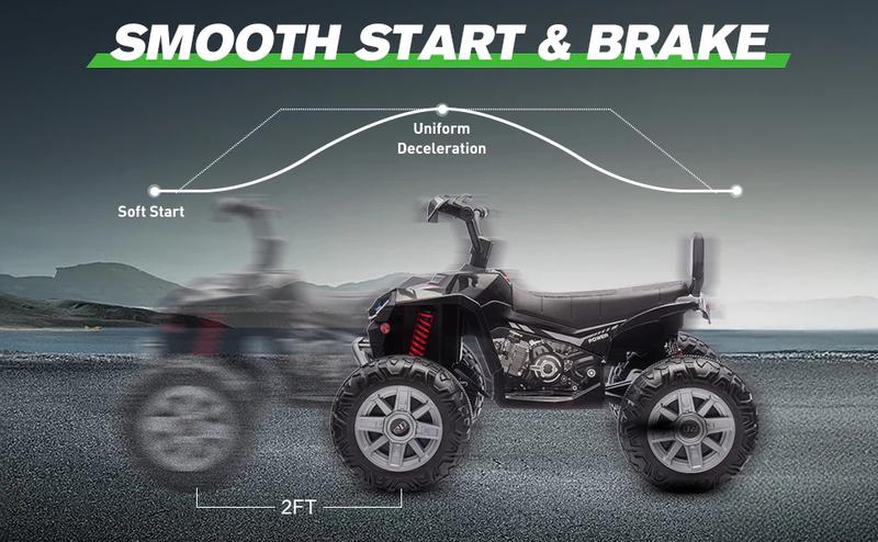 Valentine's Day Gifts- 2026 24V Kids ATV, 4-Wheeler Ride-On Car with Dual Drive, LED Lights, Bluetooth, USB, Spring Suspension, High/Low Speed, for Boys & Girls (Ages 3–8)