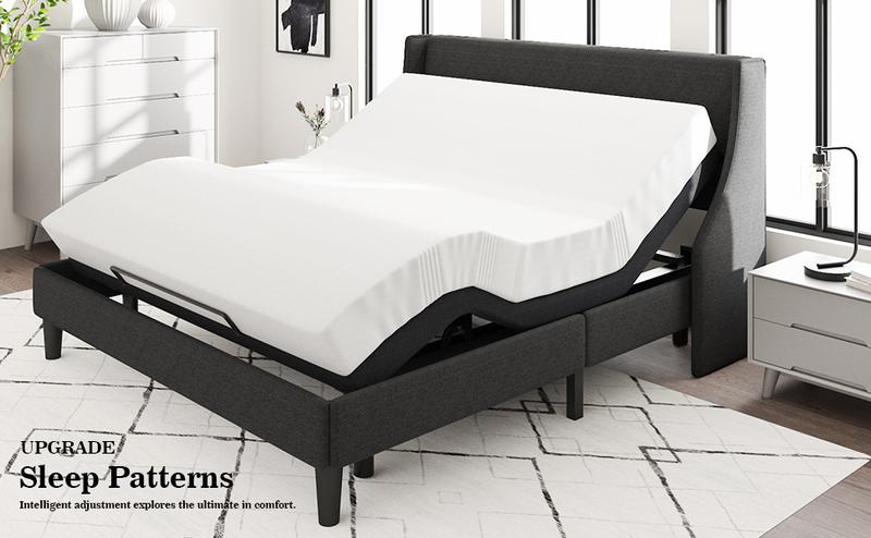 Allewie Txl/Full/Queen/King Adjustable Bed Frame with New Generation Motor, Wireless Remote, Head and Foot Incline, Intelligent Sleep Aid, Zero-Gravity, High Weight Capacity, Basic/Upholstered,#TikTokShopBacktoSchool