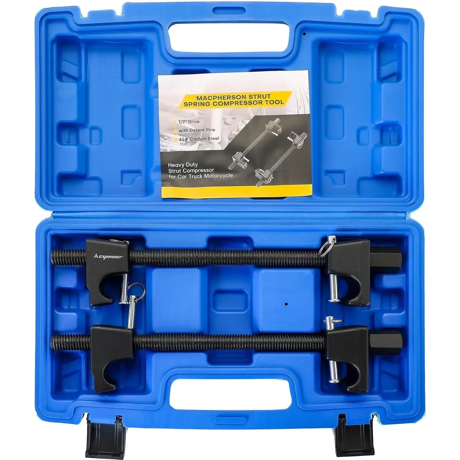 2 count Macpherson Strut Spring Compressor Tool,1/2" Drive,10.6" Range