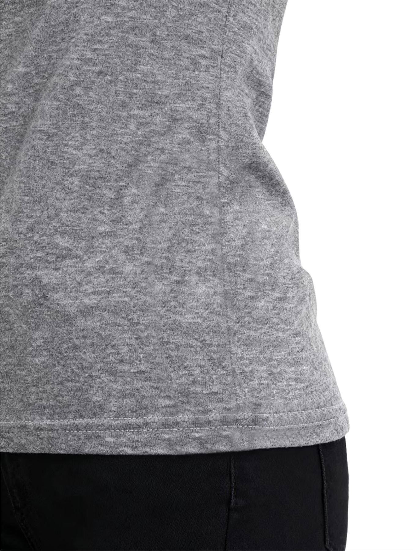 Women's Warm Thermal Underwear Top, Round Neck Long Sleeve Colorblock Drop Shoulder Fitted Shirt, Fall Winter Basic Layering Tee
