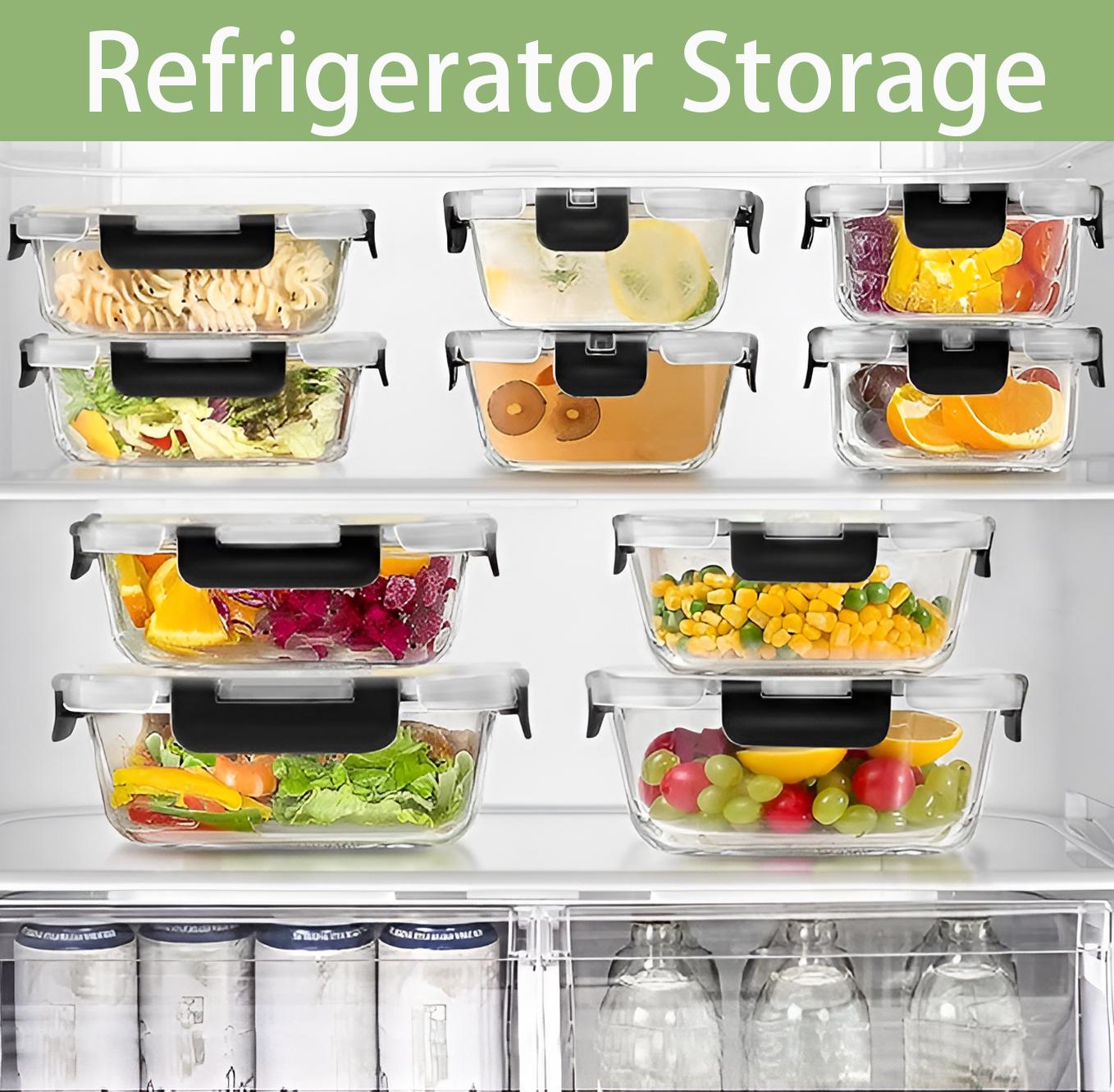 12pcs Glass Food Storage Containers with Leak-Proof Airtight Snap-Lock Lids Microwave Oven Freezer Dishwasher Safe Square Meal Prep Containers for Lunch Travel Reusable Kitchen Organizers Bento Box Salad Utensils Set Eco-Friendly Disposable Silicone