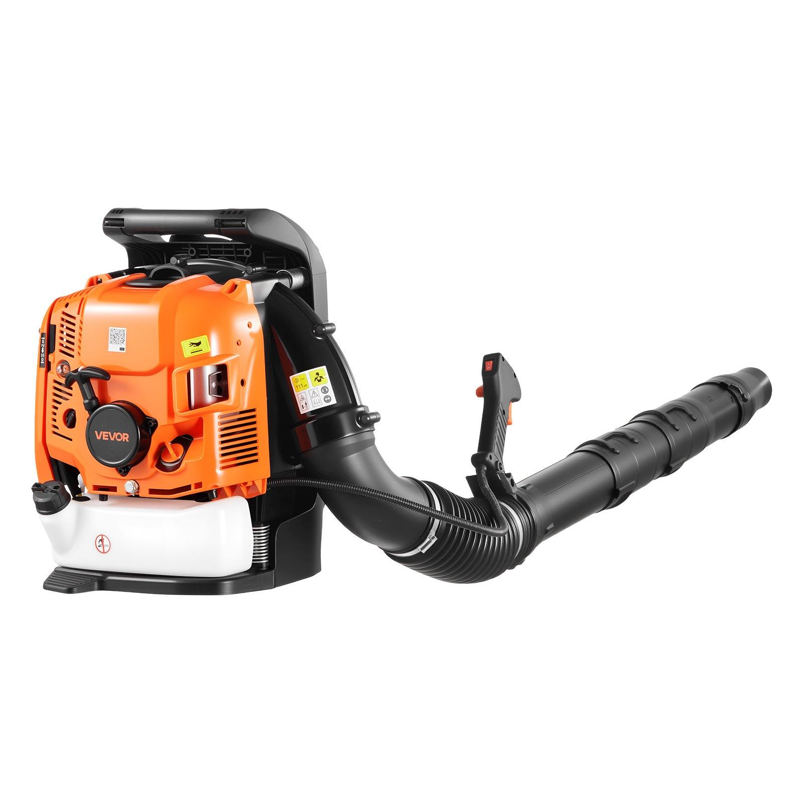 VEVOR Backpack Leaf Blower, 75.6CC 4-Stroke Engine Gas Powered Leaf Blower with 1.8L Fuel Tank, 615 CFM Air Volume, 179 MPH Air Speed, Ideal for Lawn Care, Leaves Cleaning, Yard Debris & Snow Removal