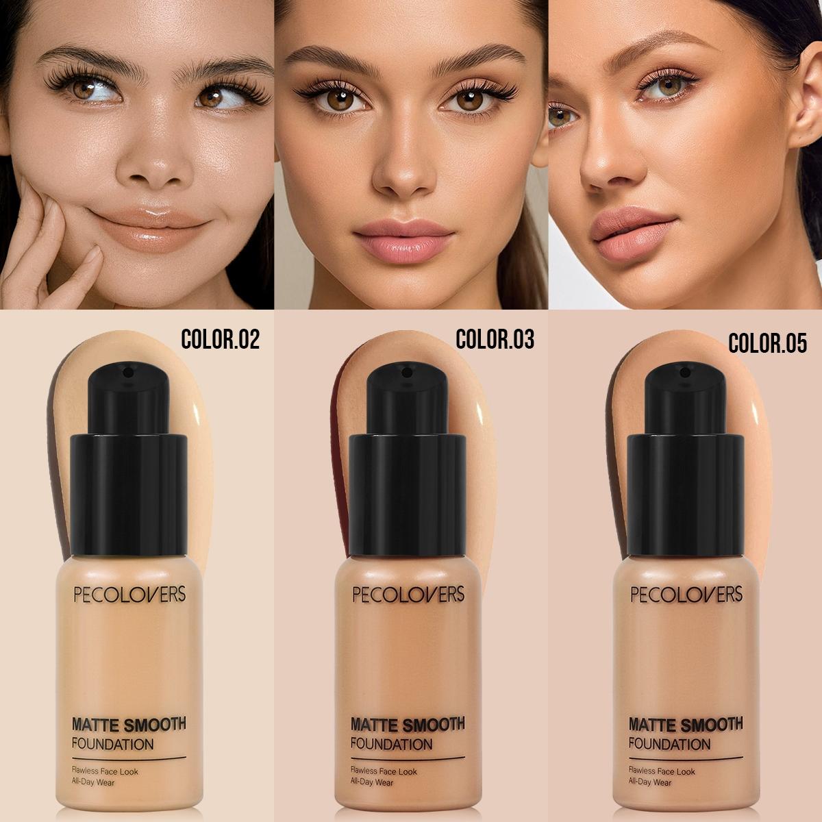 1Pc Liquid Foundation - Full Coverage Face Base, Long-Lasting For Daily & Party Wear, Light And Medium, Dermatologist Approved Cosmetic, Face Cosmetic, Cosmetics Products