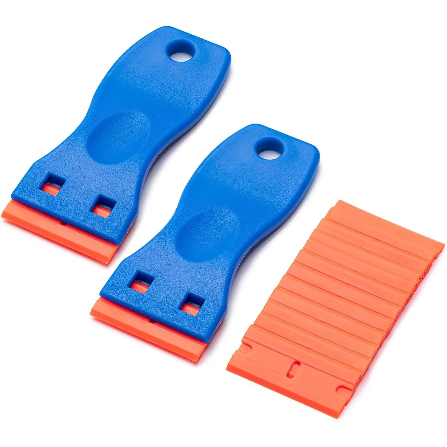 2 count Plastic Razor  Scraper and 12 count , Remove Label Decal Tool,Forwithout  Plastic Razor  Scraper, Adhesive Remover for Kitchen Appliances,Stickers and Paints  Window