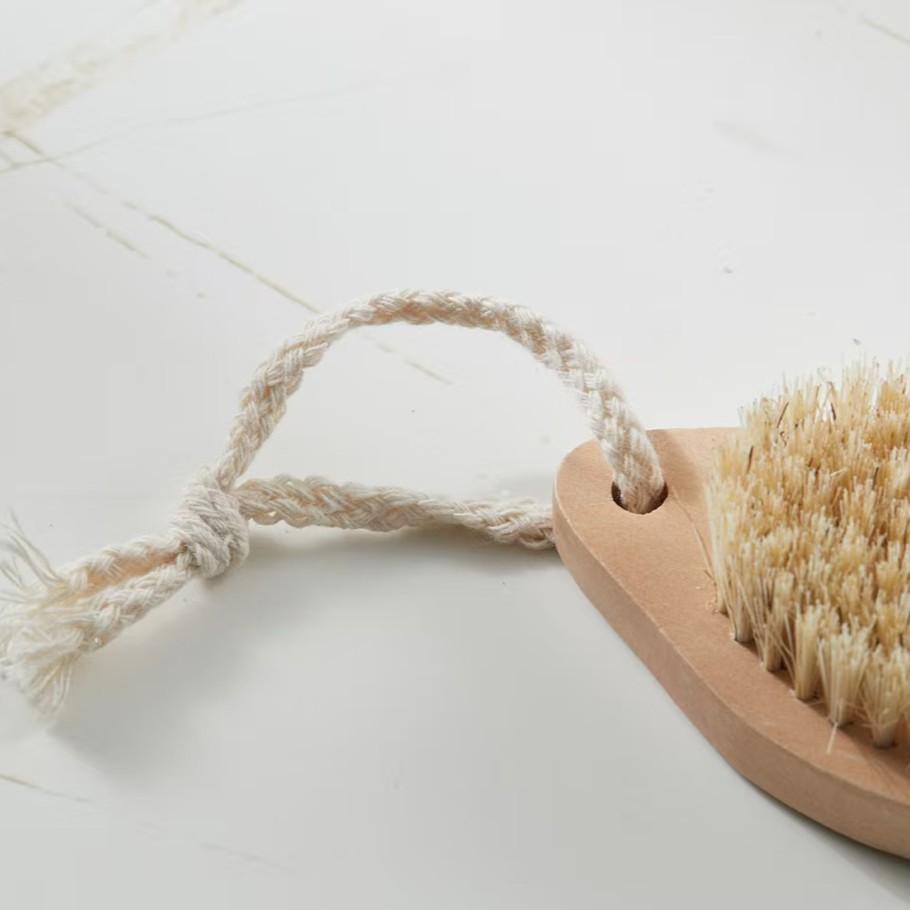 Wooden Multi-Functional Foot Care Brush, Bristle Exfoliating Foot Stone, Home Bath Cleaning Brush with Rope, Ideal for Daily Use