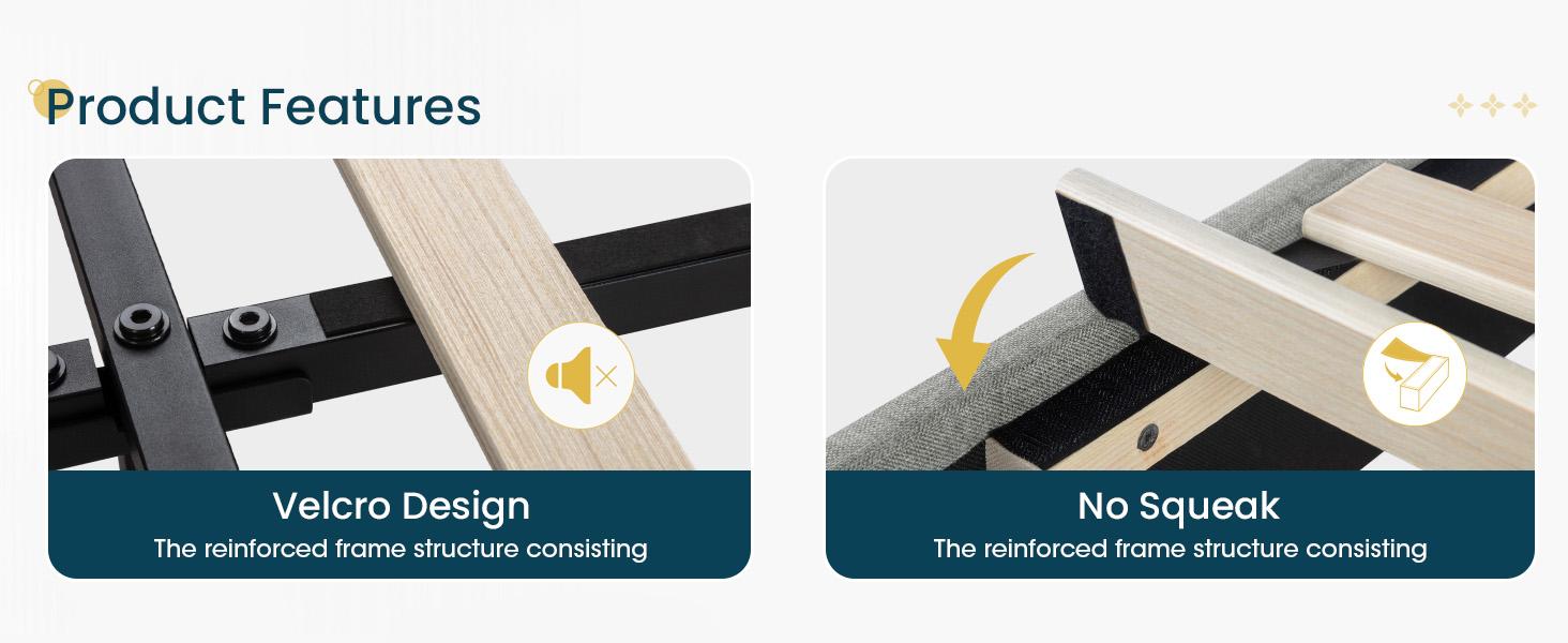 MUTICOR Upholstered Bed Frame with Tufted Wingback Headboard，【Frame Only No Mattress】 Modern Platform Bed with Wooden Slats Support -Non-Slip and Noise-Free，Full/King/Queen Bed Frame #TikTokShopBlackFriday #ChristmasGifts