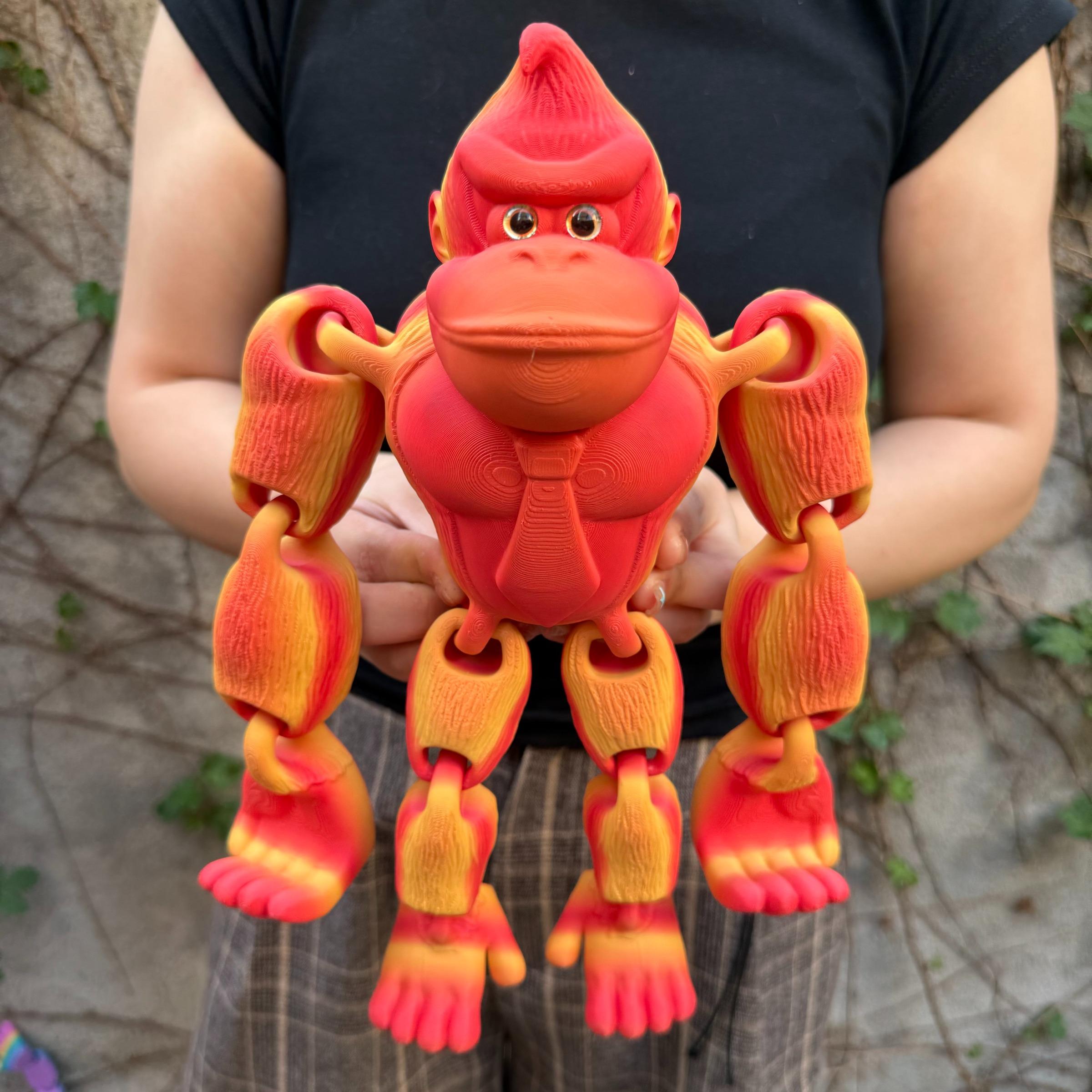 3D Printed Long Arm Gorilla Figurine, Home Decor, Realistic Eyes, Moveable Joints, Articulating Animal Figurines, Christmas Gift, Birthday Present, Animal Statue