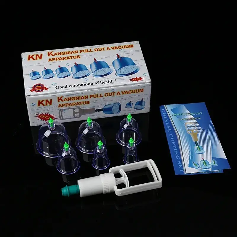 💆 Vacuum Cupping Therapy Set with Hand Pump ｜ 6-Pcs Massage Cups Body Ventosa Kit for Muscle Tension & Back Pain Relief