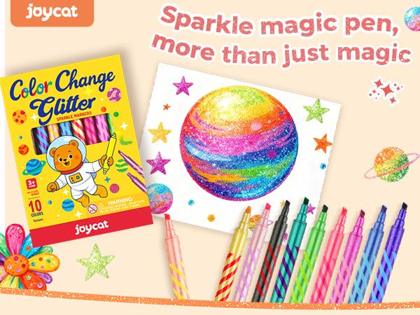 JoyCat 10 Color Changing Highlighter Pens, Dual Tip Magic Markers, Assorted Fluorescent Colors for Art Journaling, Note Taking, School Office Supplies