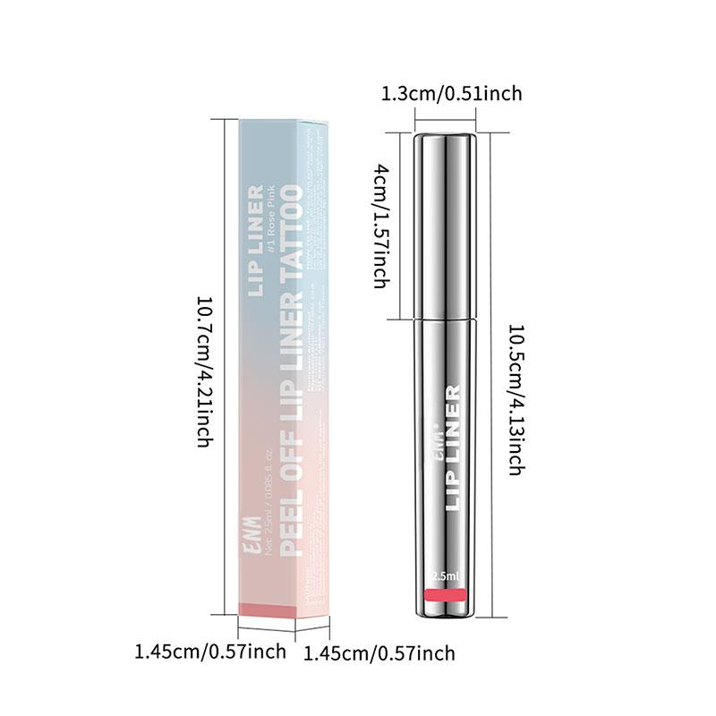 Peel-Off Liquid Lip Liner Pen: Non-Sticky, Long-Lasting, Matte Finish Lip Liner with Anti-Cup Staining