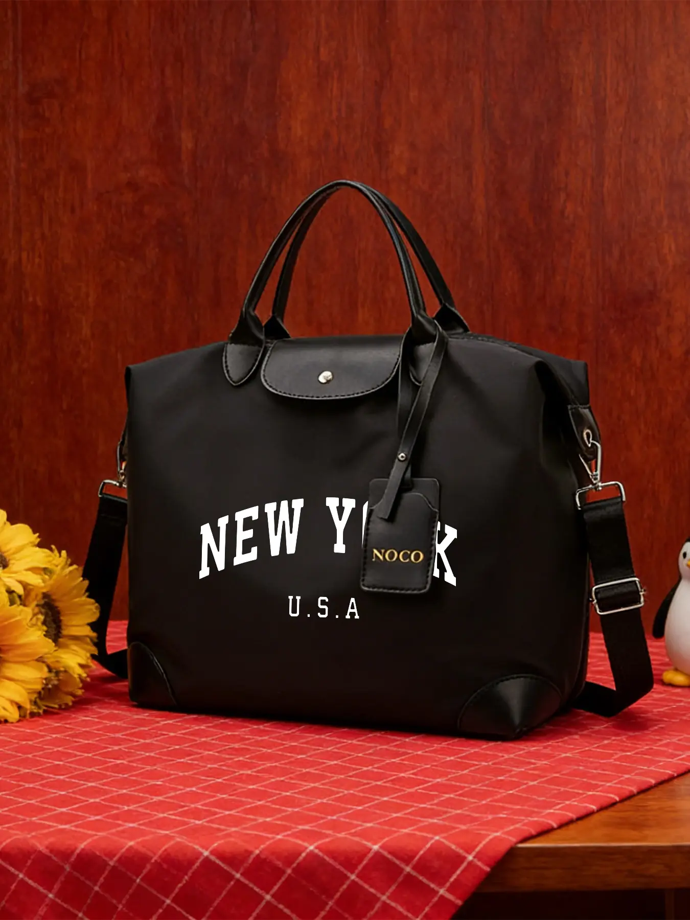 New York city Pattern Crossbody Bag, Stylish Tote Bag, Casual Shoulder Bag, Large‑capacity Handbag, Adjustable Shoulder Strap, Wearable As Crossbody or Hand‑held, Suitable for Work and Daily Commuting, An Ideal Gift.