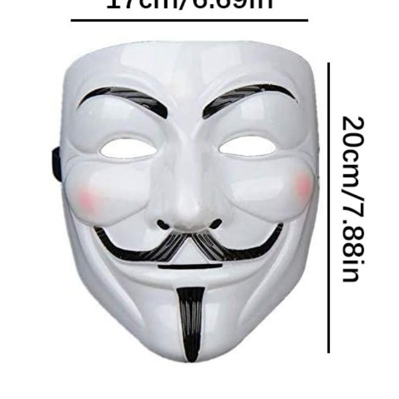 V for Vendetta Mask Anonymous Costume Accessory, Halloween Party Cosplay Prop, Unisex Masquerade Event Wear, Unique Design