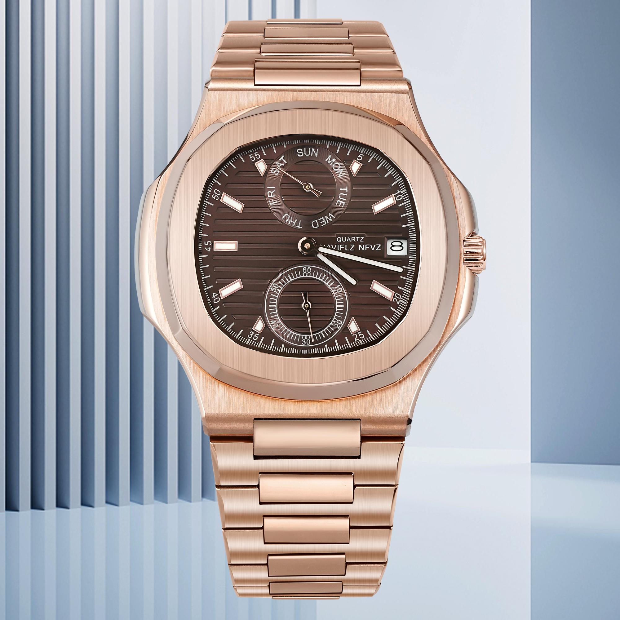 NAVIFLZ NFVZ  Luxury Men Wristwatch Business Waterproof Luminous Date Man Watch Stainless Steel Men's Quartz Watches Relogio Masculino