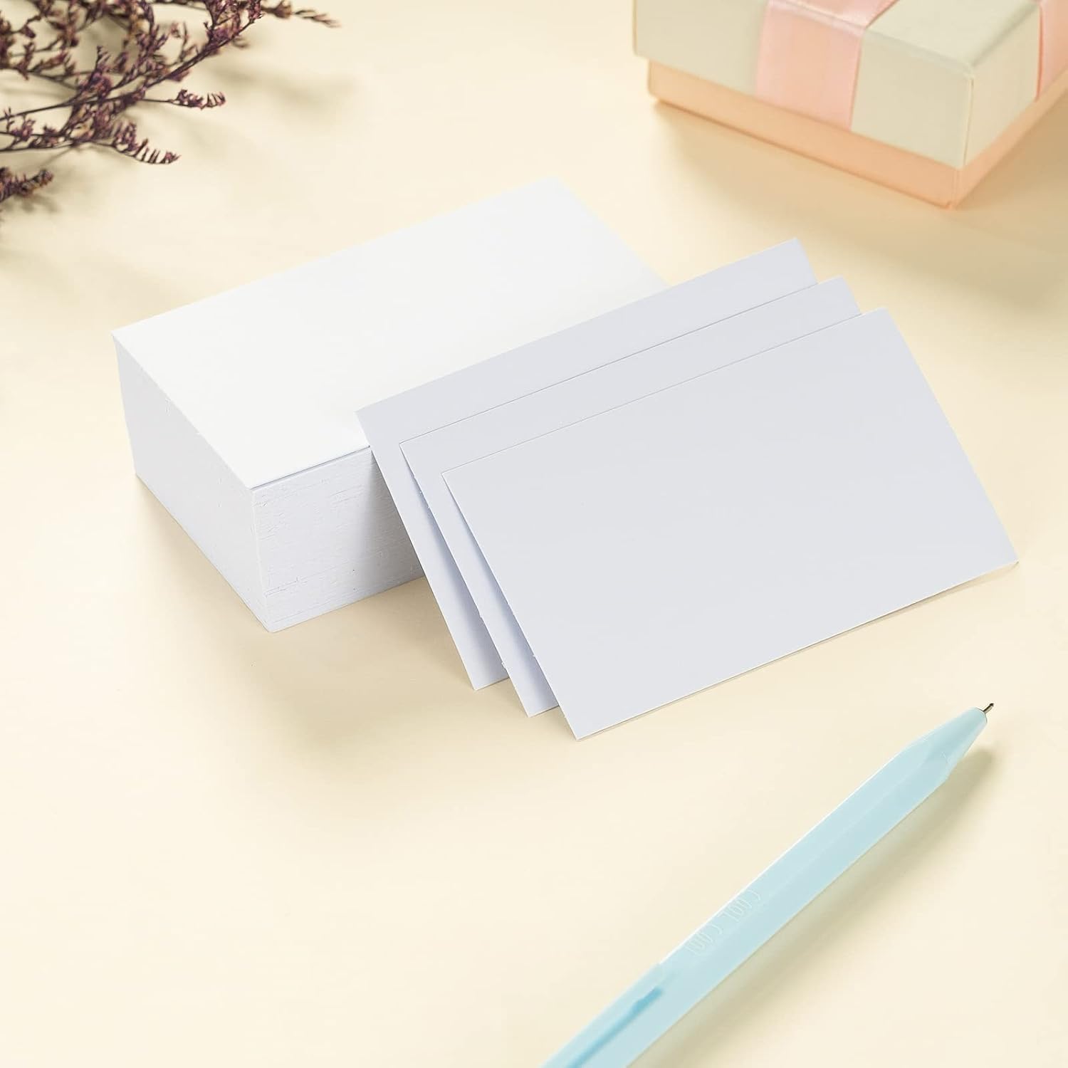 100 Pack Cardstock Blank Heavy Cards Stock, White, 2x3.5 inches | 250GSM Thick Paper, For Invitations, For Greeting Cards Making, For Postcards