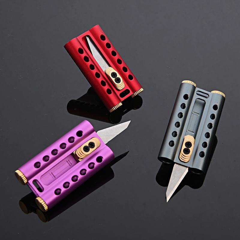 Multifunctional Paper Cutter Knife, Sharp Pocket Knife, Portable Mini Push-Pull Craft Knife Keychain Hanging Decoration, Cutting Supplies