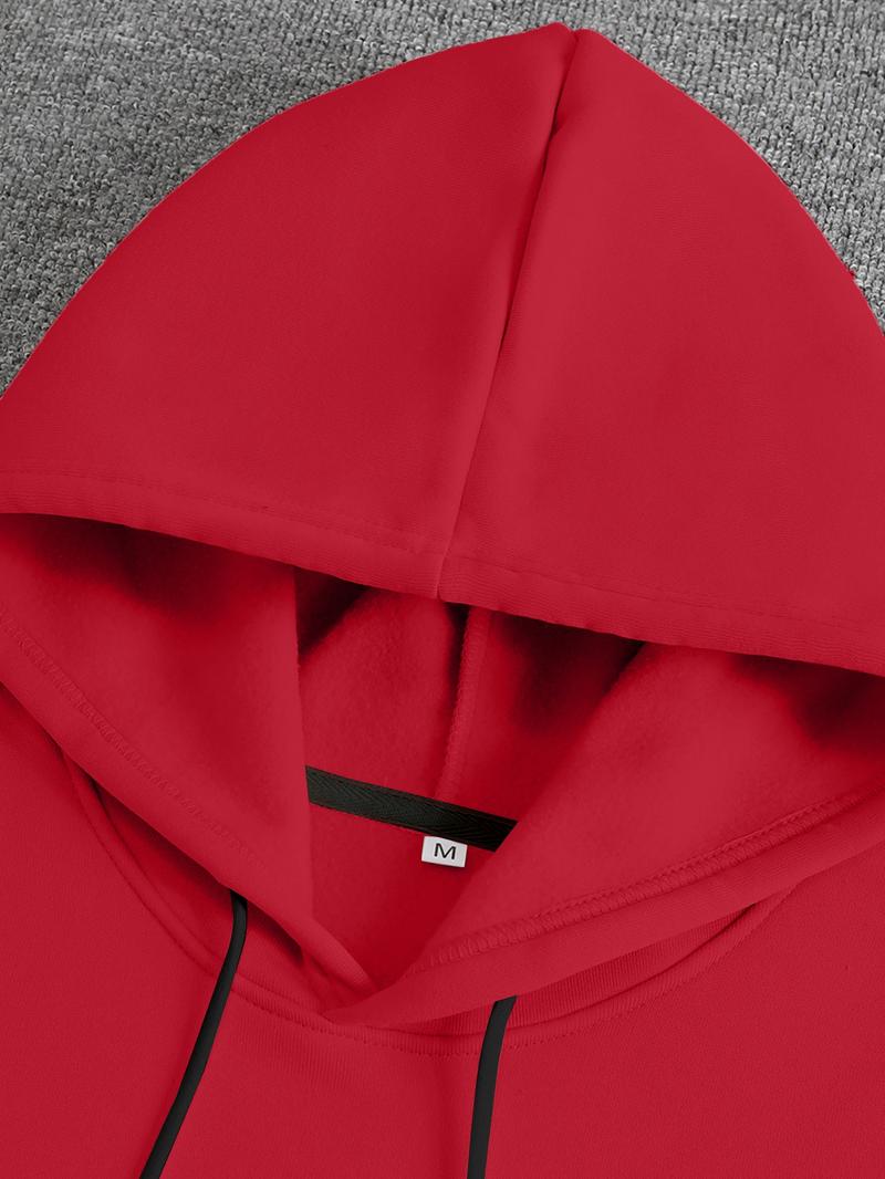 Men's Letter Print Casual Sportswear Set, Hooded Sweatshirt & Drawstring Pants, Fall Winter Comfortable, 2 Piece Set, Sweatsuit Set Outfit