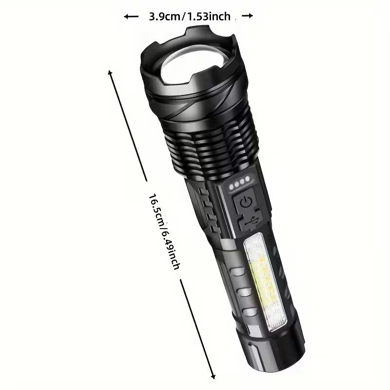 2Pcs High Lumen Rechargeable Flashlight LED Handheld Torch with Battery Display, Bright Tactical Light for Camping Hiking, Portable Outdoor Lamp High Lumens Flashlight