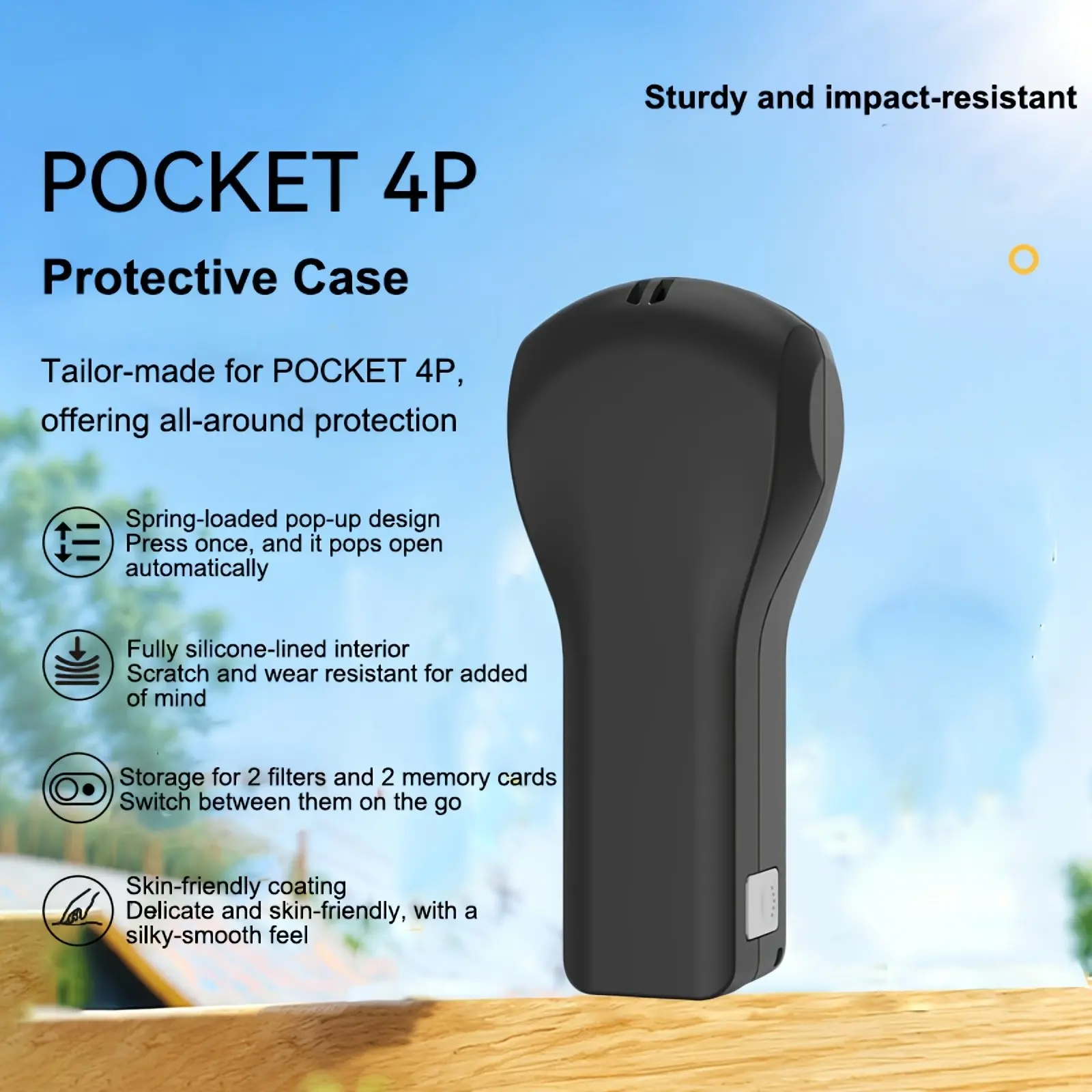 Dji Osmo Pocket 4 Pro Protective Case, Auto-Open Hard Shell, Shockproof & Scratch-Resistant, Filter & SD Card Slots, Portable Camera Accessory, Video Recording Accessories