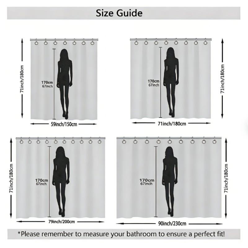 Industrial Caution Shower Curtain, Danger Banner, Biohazard Symbol, Warning Text, & Stripes, Halloween Decor, Safety Theme