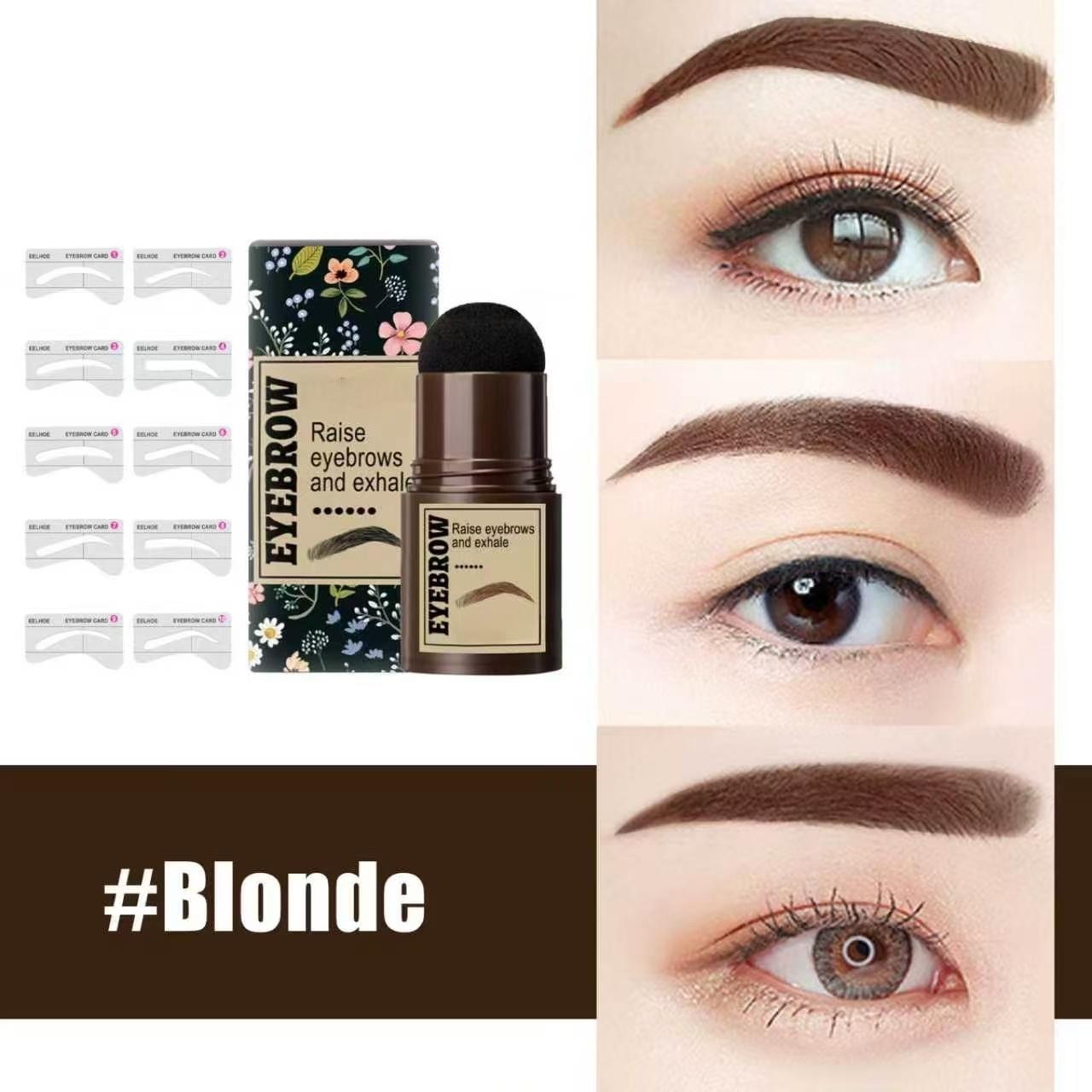 1-Step Daily Eyebrow Stamping Single Unit Kit with Temporary Powder Stick - Waterproof, Sweat-Resistant, Long-Lasting for Brow Design, Contour Makeup (Beauty & Personal Care Eyebrow Product)