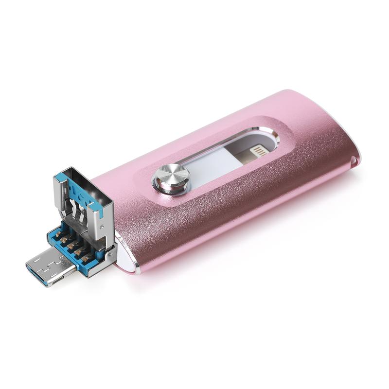 4-in-1 USB 3.0 Flash Drive for iPhone & Type-C & Android & PC, High-Speed External Storage, Backup Photos and Videos, USB Memory Stick Pen Drive Thumb Drive Photo Stick, 64GB 128GB 256GB 512GB 1TB Storage