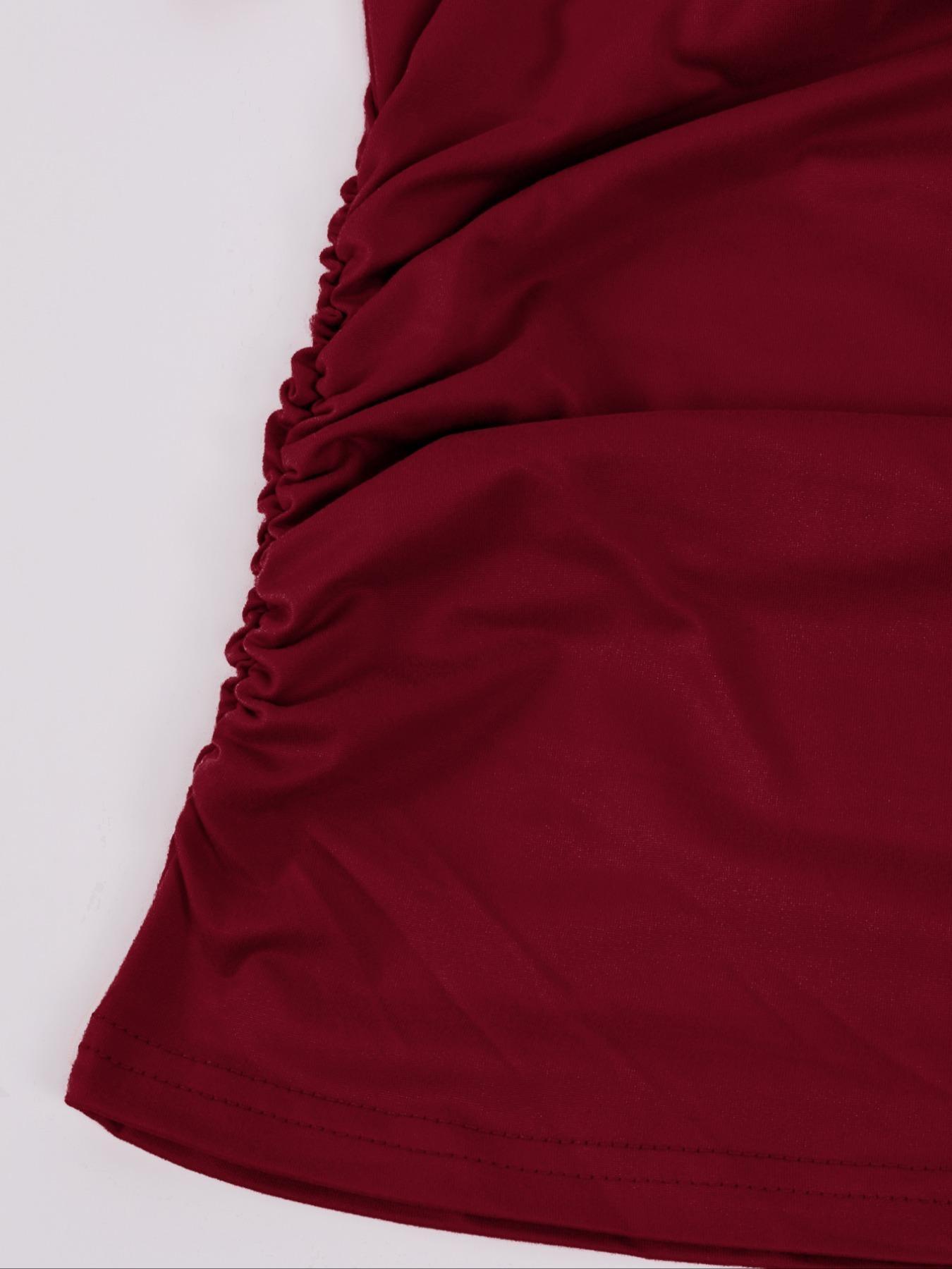 Women's Two-Piece Set, Ruched Tee & Drawstring Pocket Pants, Fitted Design, Organic Textile Material, Ideal for Daily Wear