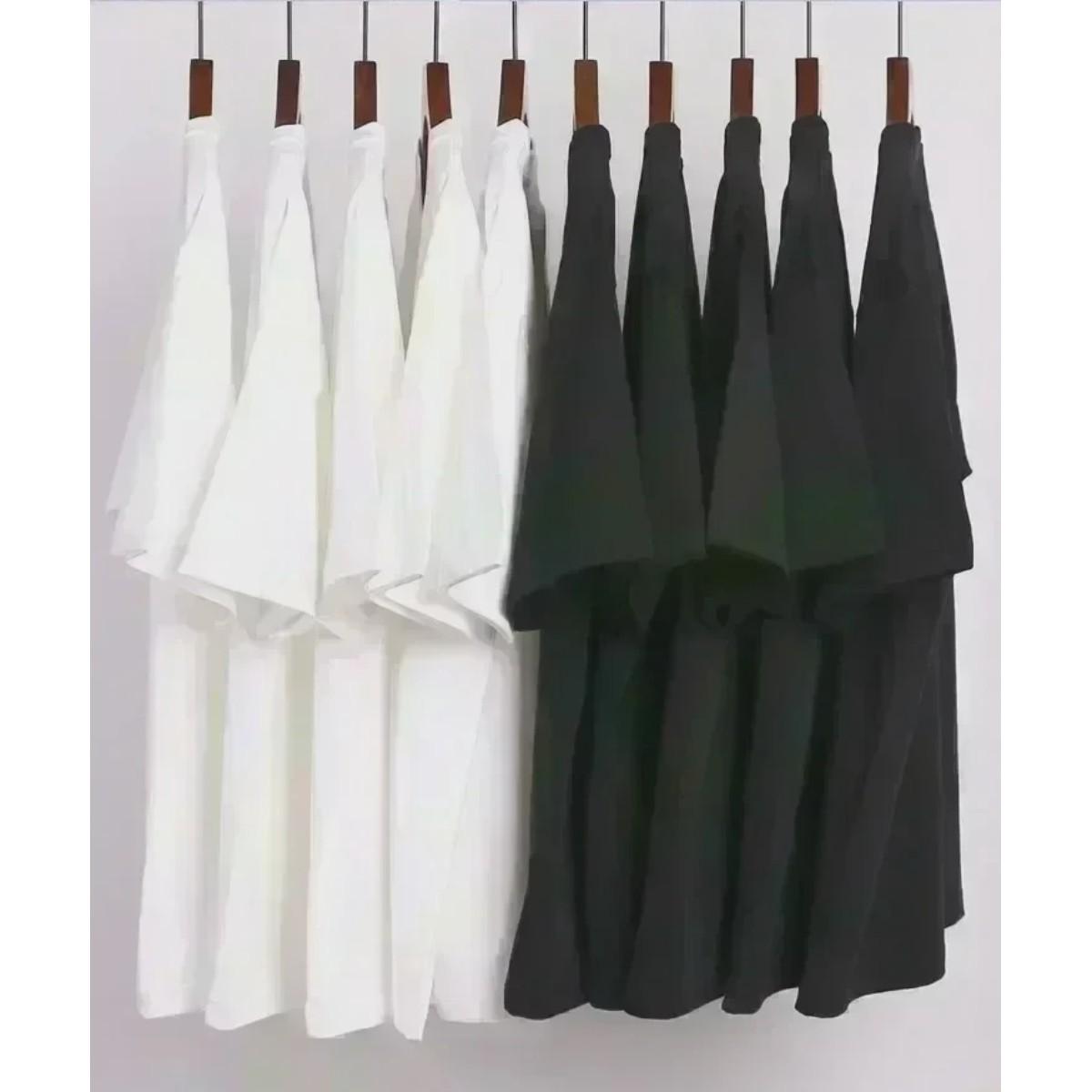 Raw Street Wear Large Size Fitness T-shirt Men's Fashion Classic Solid Color Round Neck Short Sleeve Universal for Couples in All Seasons
