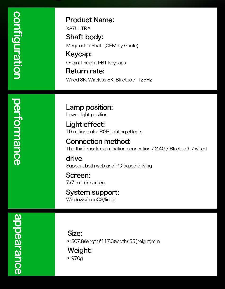 Attack Shark X87 Ultra Wireless Mechanical Keyboard, 8k Wireless Receiver, 8000hz Polling Rate, 10000mah Battery, RGB Lighting Attack Shark X87 Ultra Wireless Mechanical Keyboard, 8k Wireless Receiver, 8000hz Polling Rate, 10000mah Battery, RGB Lighting