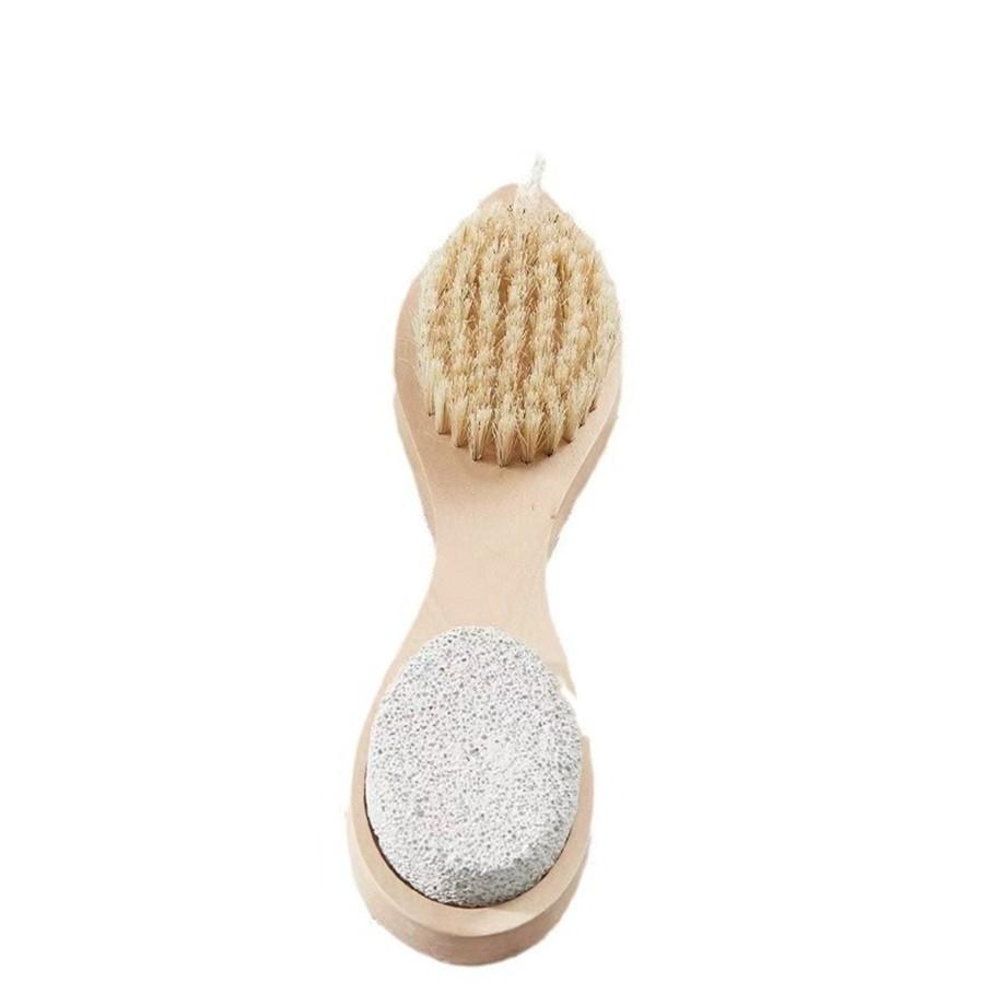 Wooden Multi-Functional Foot Care Brush, Bristle Exfoliating Foot Stone, Home Bath Cleaning Brush with Rope, Ideal for Daily Use