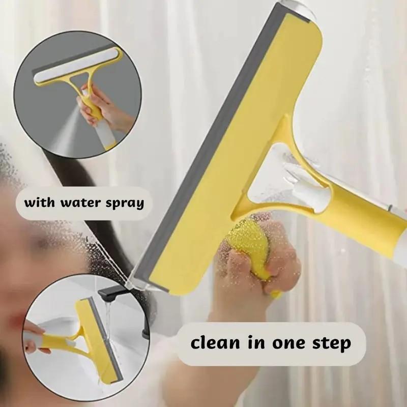 3-in-1 Glass Cleaner Scraper + squeegee + scrubber + spray in one design, easy to deal with home windows, mirrors and car windscreen cleaning! Efficient cleaning, one scrape and you're clean!