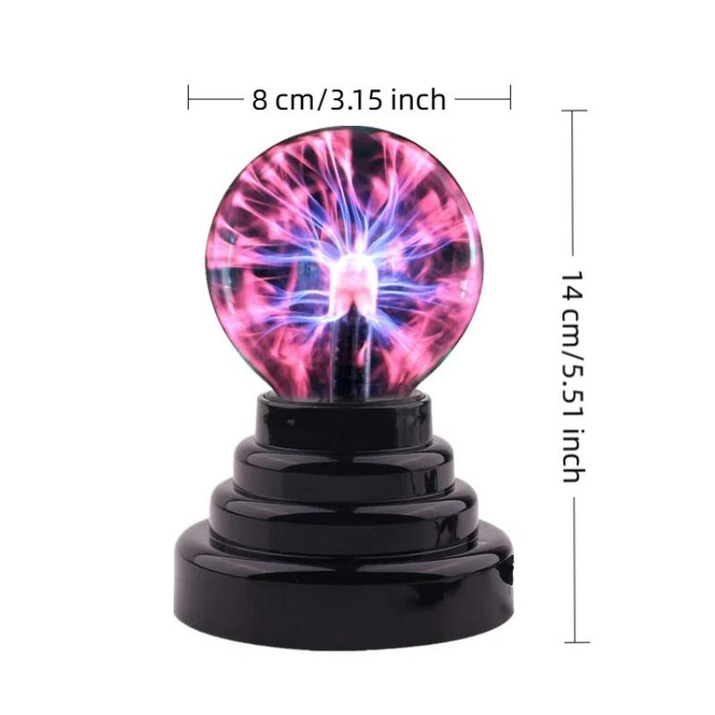 USB Magic Static Ion Ball Lamp, Touch Plasma Ball Night Light, Atmosphere Lighting, USB Powered, Ideal for Bedroom Living Room, Birthday Gift