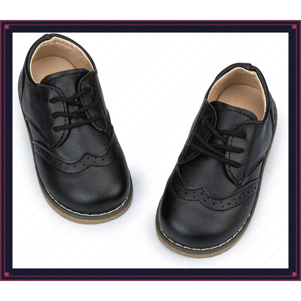 Toddler Boys Girls Dress Shoes Little Kid Oxford Shoes Wedding Church Dress Shoes PU Leather Lace Up School Uniform Loafer FlatsGift