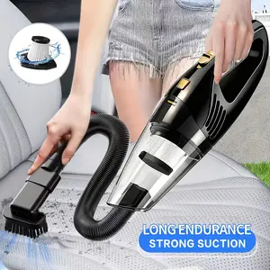 Car vacuum cleaner, 4500PA super strong suction handheld vacuum cleaner, 1800mAh large capacity, low noise, equipped with five accessories, suitable for car interior care, home and pet cleaning, wireless car accessories, cute car accessories gift
