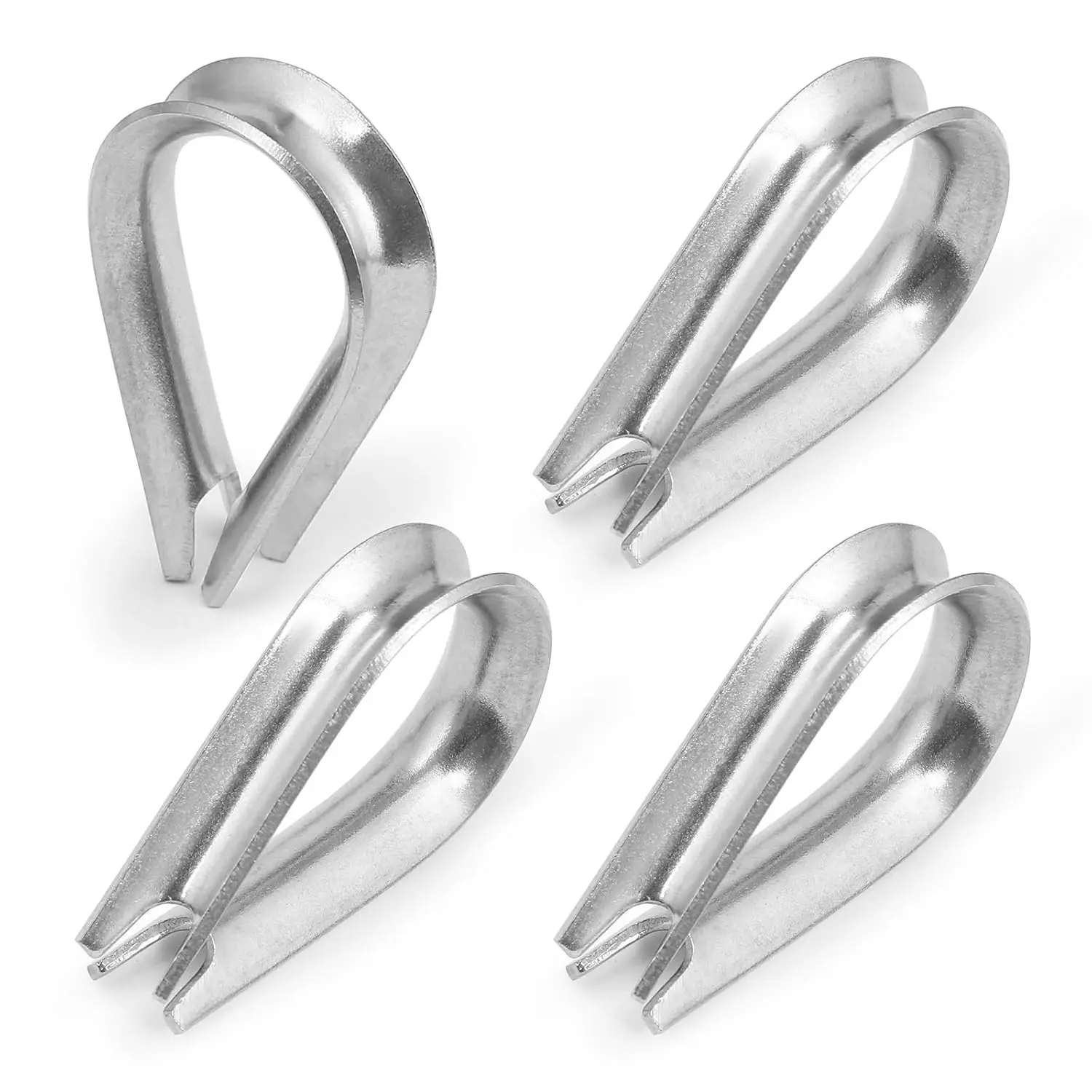 304 Stainless Steel Wire Rope Thimble for 3/32-1/8 Inch Diameter Wire Rope, 24 Pieces