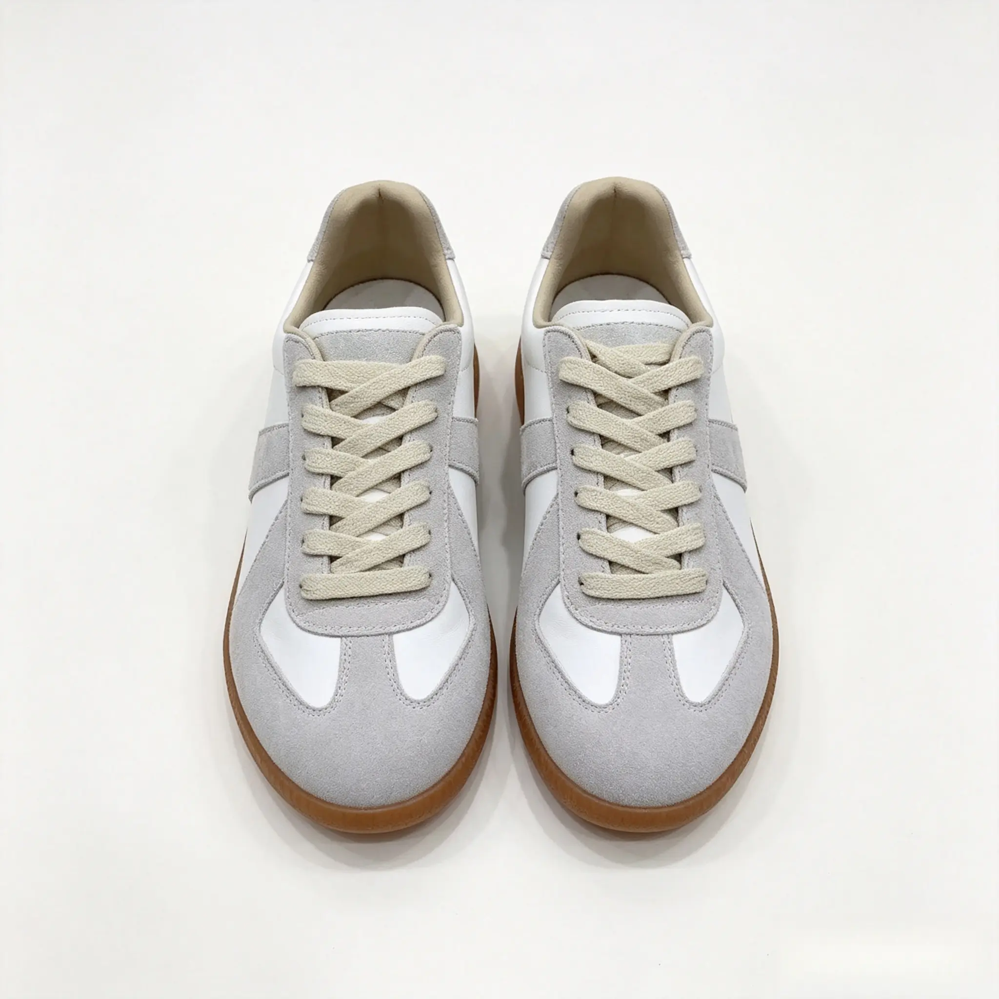 Vintage Suede Leather German Trainer Sneakers for Women, Retro Gum Sole Casual Walking Shoes, Minimalist Color Block Lace Up Flat Daily Skate Shoes, Multi Colors Fashion Streetwear Footwear comfortable outdoor sneaker  lightweight comfy sho