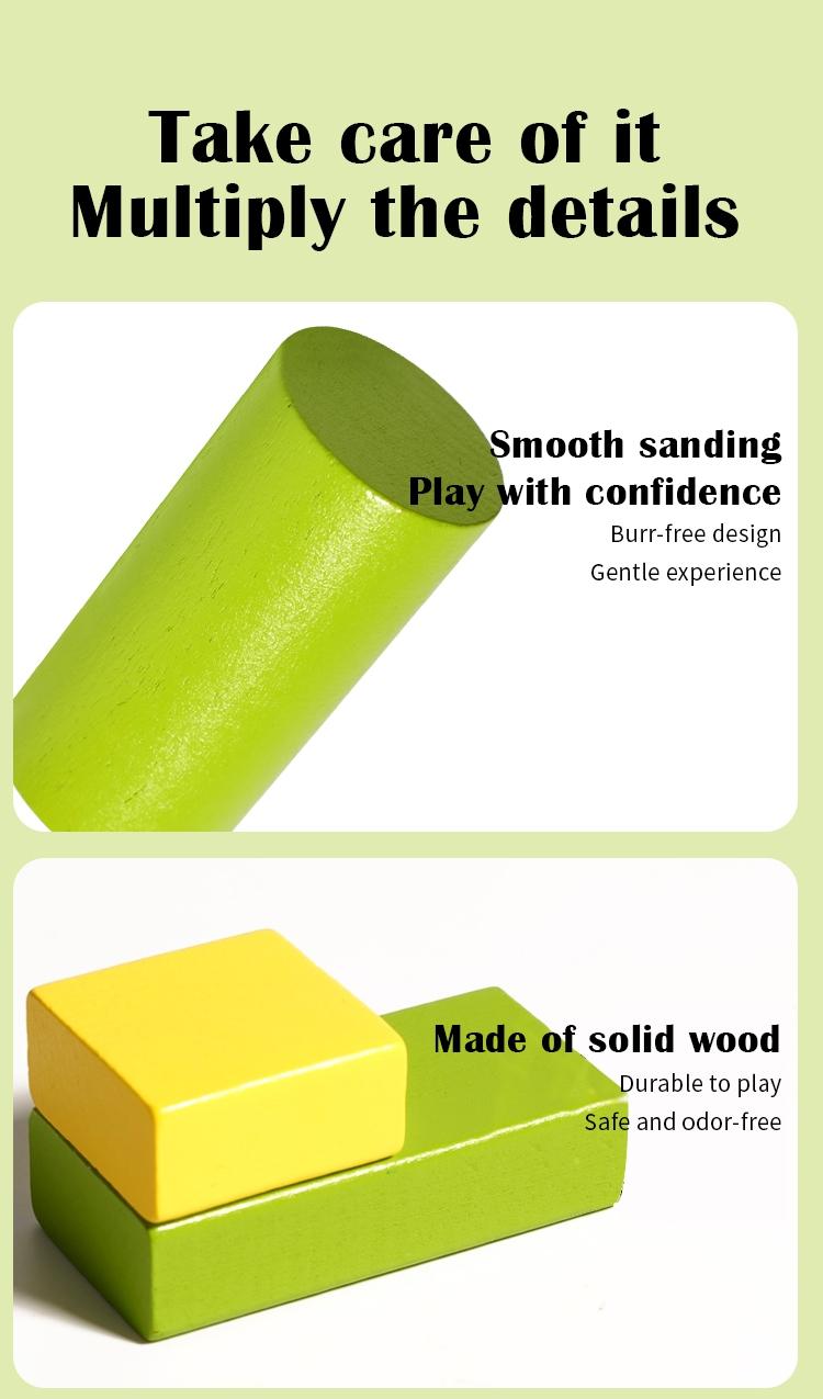 82-Piece Colorful Stem Building Blocks Set, Early Education Wooden Toy for Kids, Geometric Shape Recognition, Creative Play, Perfect Gift