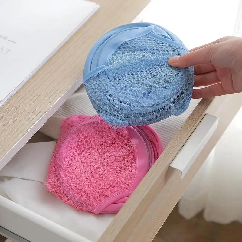 1pc Foldable Mesh Laundry Basket Dirty Clothes Place Solid Color Breathable Storage Toys Sundry Storage Home Storage Basket Laundry Organizer