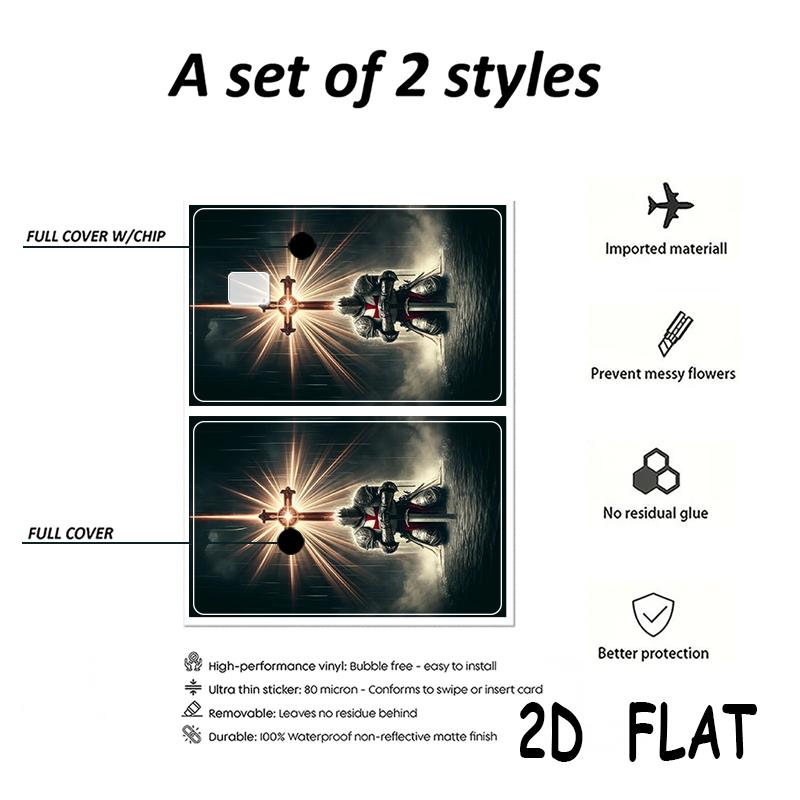 Feature Credit Card Ultra-Thin Skin Vinyl Stickers, 2 Pieces/set, Waterproof Scratch-Resistant Card Stickers, Protective Film