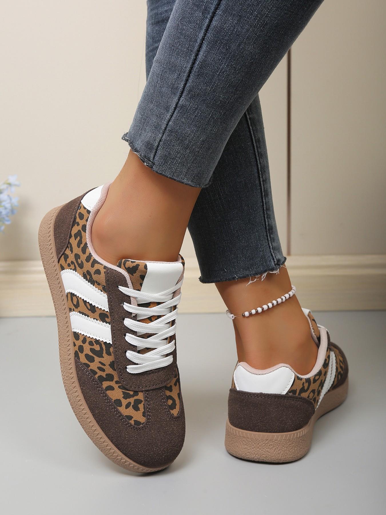 Women's Spring Fall New PU Textile Patchwork Design Sneakers, Trainer, Breathable Comfort Casual Low Top Walking Shoes, Anti-Slip Non Slip Thick Sole Lightweight