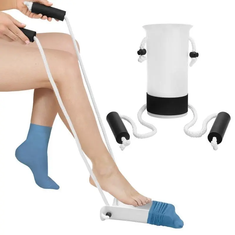 Sock Aid Device - Sock Helper with Foam Handle, Sock Assistant No Bending for Elderly, Disability, Pregnant, Fits Regular Socks