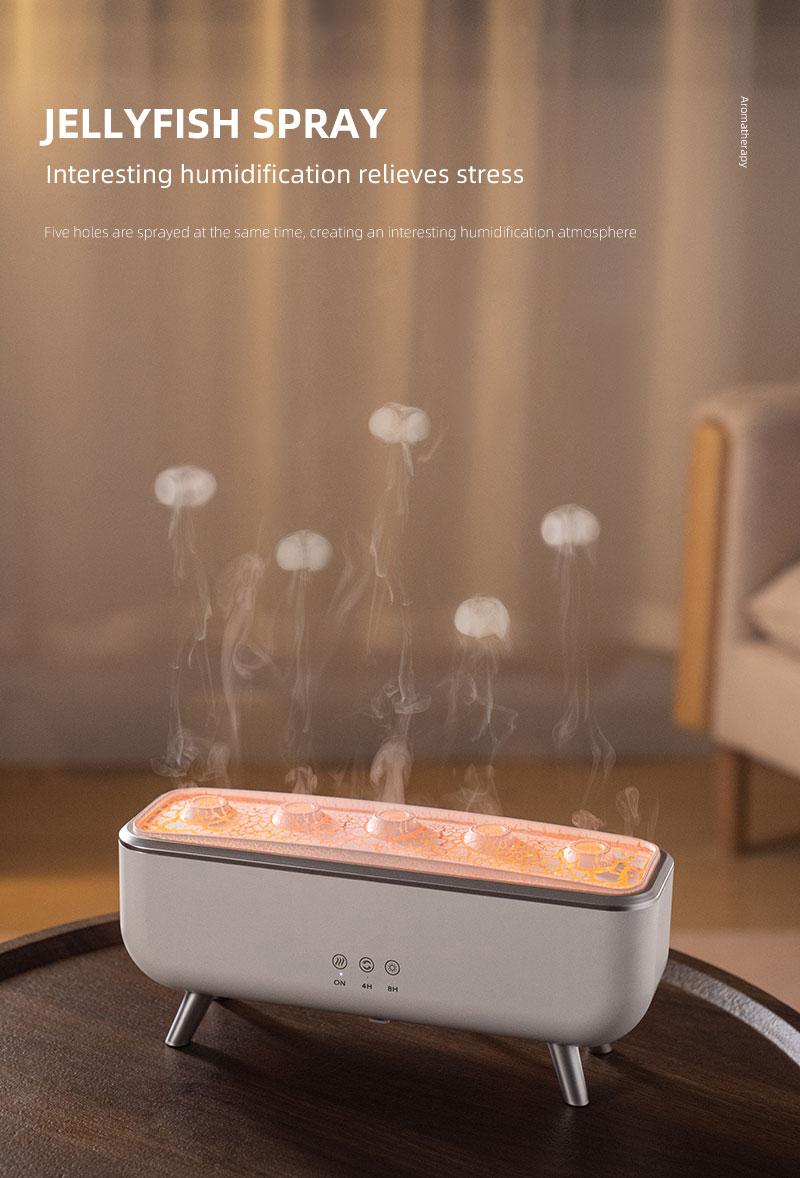 New Seven-Color Jellyfish Sound Scent Diffuser Desktop Humidifier, High Mist Automatic Spray Home Silent Atmosphere, Air Freshener Machine