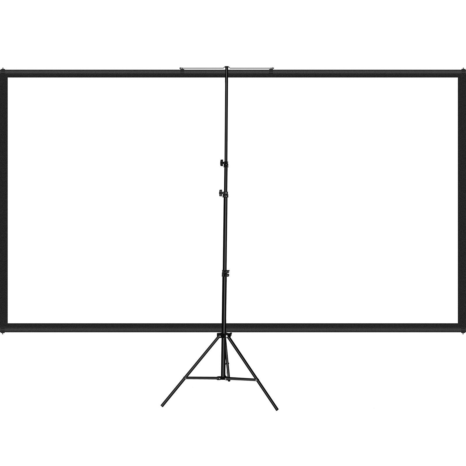 fathersdaygift  VEVOR Tripod Projector Screen with Stand 80 inch 16: 9 4K HD Projection Screen Stand Wrinkle-Free Height Adjustable Portable Screen for Projector Indoor Outdoor for Movie, Home Cinema, Gaming, Office