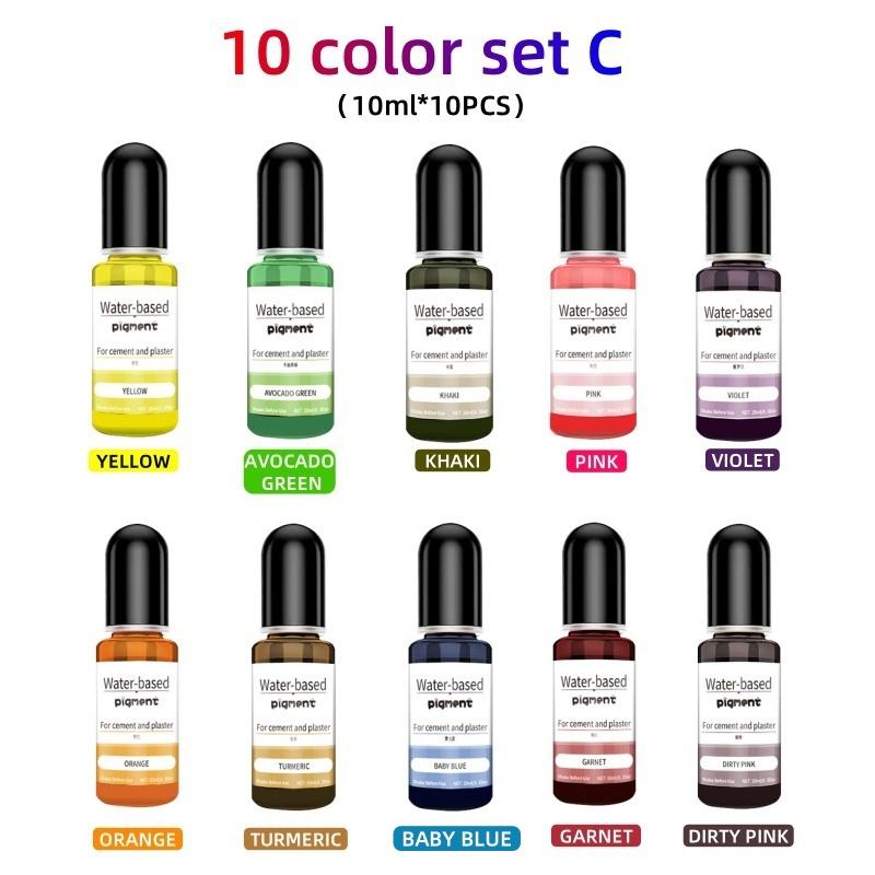 Water-soluble dye, 10ml*10 color set, used for gypsum dyeing, jewelry casting process supplies