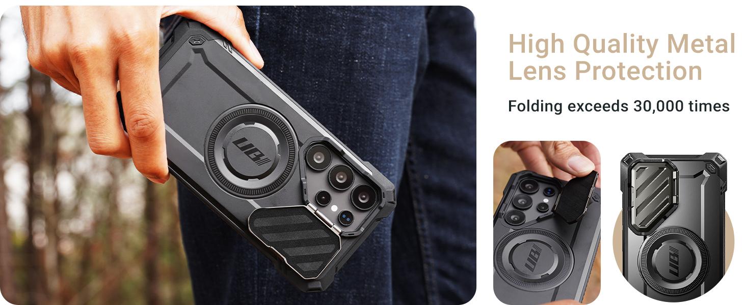 SUPCASE Heavy Duty Rugged Magnetic Phone Cases for Galaxy S25 Ultra/S24 Ultra with Stand, Built-in Camera Cover, Kickstand, and S Pen Friendly