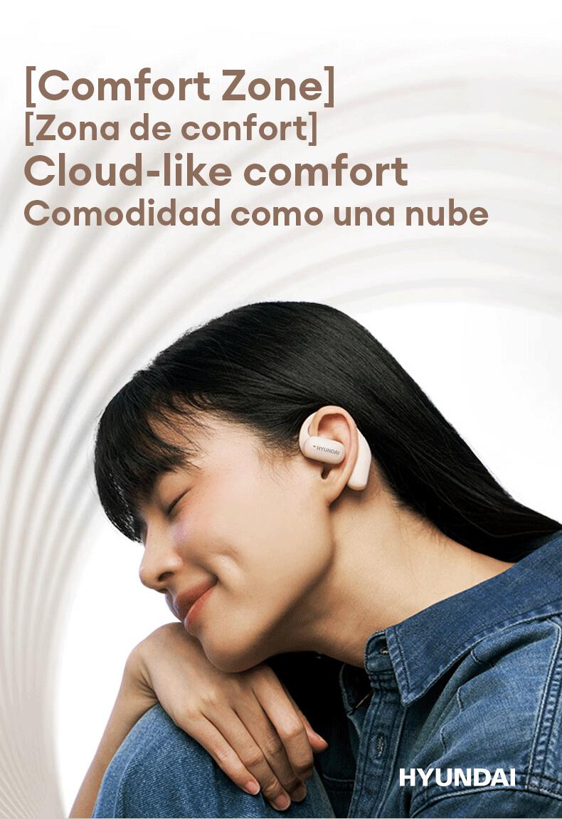 HYUNDAI Q2 OWS Health Detection Bluetooth Earbuds Surround Natural Sound Effect & Noise Reduction Headset with Mic, Breathable Open-ear Ergonomic Design Headphones